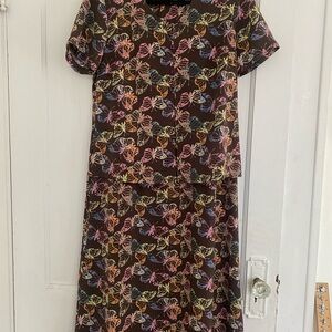 Christopher & Banks Brown Floral Midi Dress